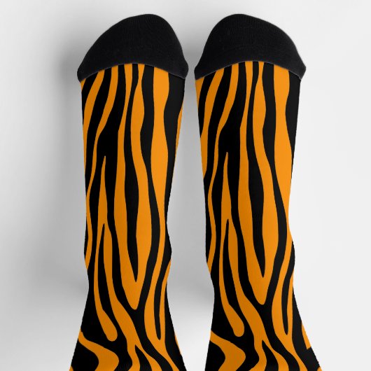 Princeton Orange Zebra Print Socken (Oben)