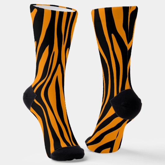 Princeton Orange Zebra Print Socken (Gewinkelt)