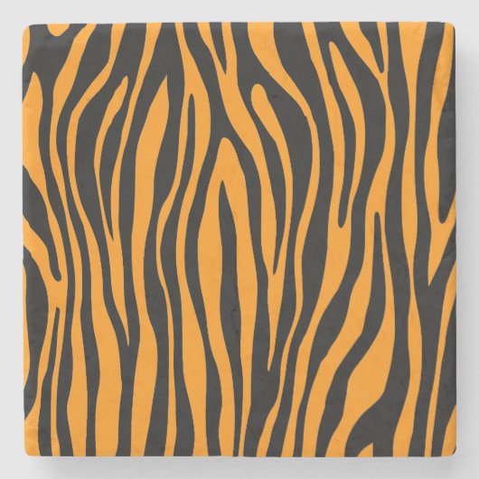 Princeton Orange Zebra Print Steinuntersetzer (Vorderseite)