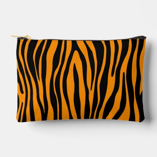 Princeton Orange Zebra Print Zubehörtasche (Vorderseite)