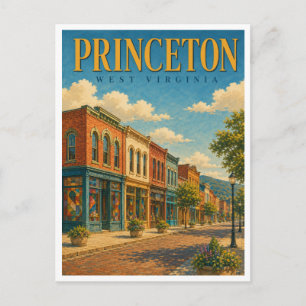 Princeton West Virginia Mercer Street GeoSaga Postkarte