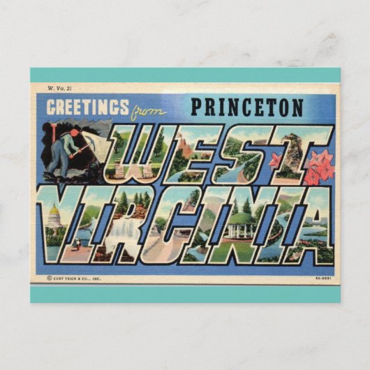 Princeton West Virginia Postkarte (Vorderseite)
