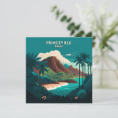 Princeville Kauai Hawaii Beach Mountains Retro (Stehend Vorderseite)
