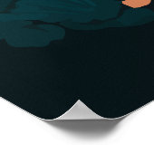 Princeville Kauai Hawaii Beach Mountains Retro Poster (Ecke)