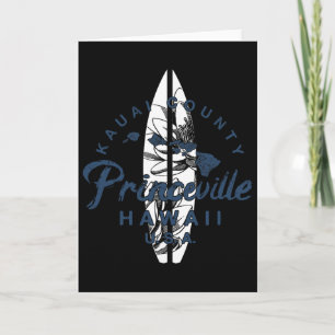 Princeville Kauai Hawaiianisches Surfen Vintage Ha Karte