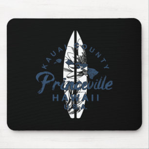 Princeville Kauai Hawaiianisches Surfen Vintage Ha Mousepad