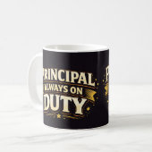 Principal: Always On Duty | Funny Admin Gift Kaffeetasse (Vorderseite Links)
