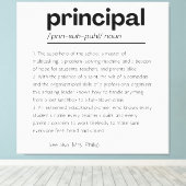 Principal Definition Print, Custom Principal Gift Leinwanddruck (Insitu (Holzboden))