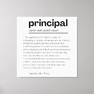 Principal Definition Print, Custom Principal Gift Leinwanddruck