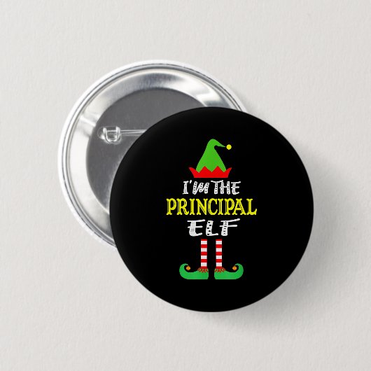 Principal Elf Matching Family Group Christmas Button (Vorne & Hinten)