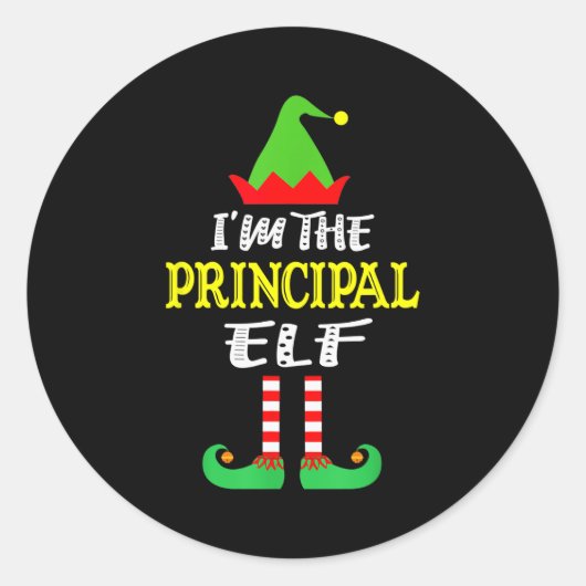 Principal Elf Matching Family Group Christmas Runder Aufkleber (Vorderseite)
