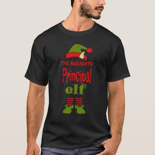 PRINCIPAL Elf Naughty Christmas Matching Pajama Pa T-Shirt (Vorderseite)