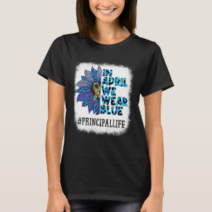 Principal im April tragen wir blaues Autismus Bewu T-Shirt
