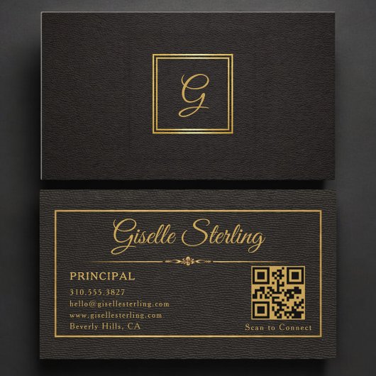 Principal Monogrammed QR Code Visitenkarte