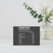 Principal Nutrition Facts Funny Visitenkarte (Stehend Vorderseite)