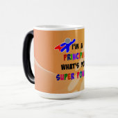 Principal Superhero Spaß über abstrakte Design-Tas Verwandlungstasse (Vorderseite Links)