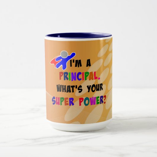 Principal Superhero Spaß über abstraktes Design Tasse (Zentrum)