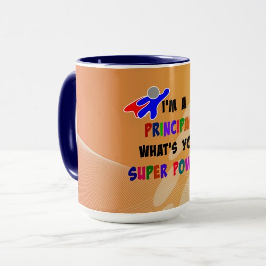 Principal Superhero Spaß über abstraktes Design Tasse (Vorderseite Links)