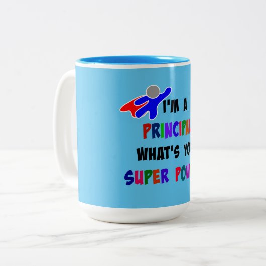 Principal Superhero Zweifarbige Tasse (Vorderseite Links)