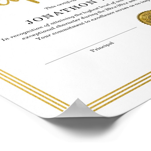 Principal's Award Certificate Poster (Ecke)