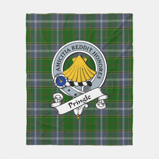 Pringle Clan Abzeichen Tartan Kariert Fleecedecke (Vorderseite)