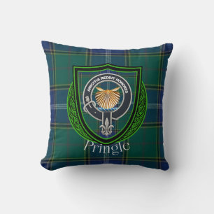 Pringle Schottischer Clan Tartan & Wappen Kissen