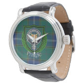Pringle Scottish Clan Tartan & Crest Armbanduhr (Schrägansicht)