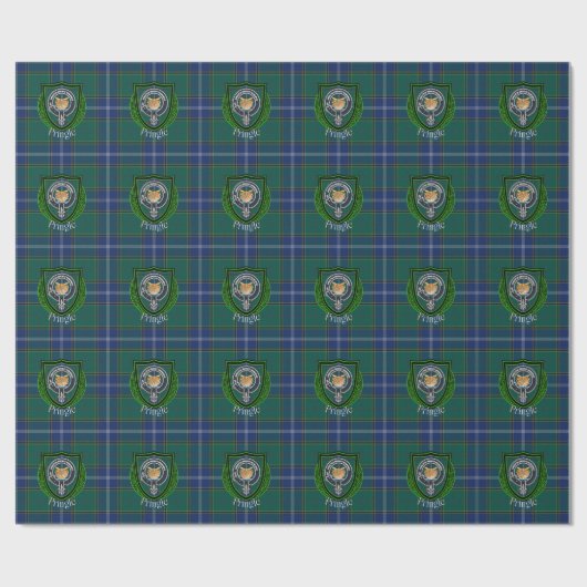 Pringle Scottish Clan Tartan & Crest Geschenkpapier (Flach)