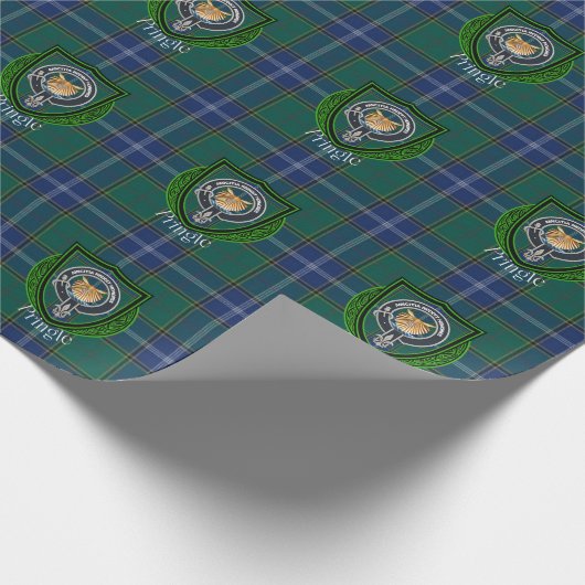 Pringle Scottish Clan Tartan & Crest Geschenkpapier (Ecke)