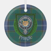 Pringle Scottish Clan Tartan & Crest Ornament Aus Glas (Vorderseite)