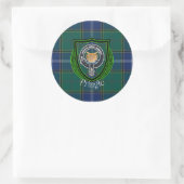 Pringle Scottish Clan Tartan & Crest Runder Aufkleber (Tasche)