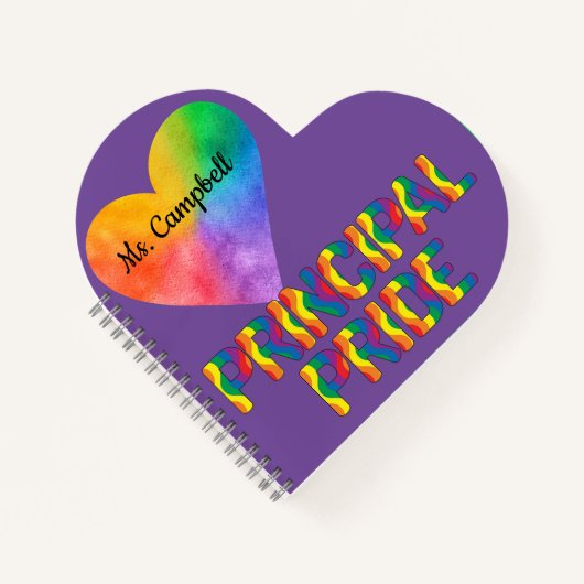 Prinicpal Pride Heart Shaped Notebook Notizblock (Vorderseite)