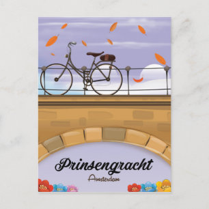 Prinsengracht, Canal Amsterdam Reiseplakat Postkarte