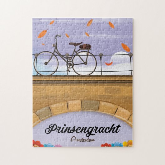 Prinsengracht, Canal Amsterdam Reiseplakat Puzzle (Vertikal)