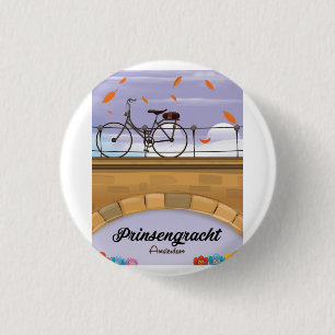 Prinsengracht,Kanal Amsterdam Reiseplakat Button