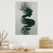 Print A modern abstract portrait blending feminine Poster (Küche)