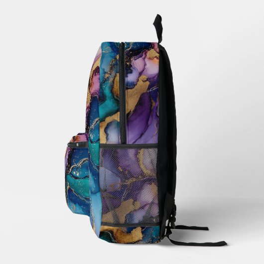 Print All Over Personalized Name Purple Agate Bedruckter Rucksack (Rechts)