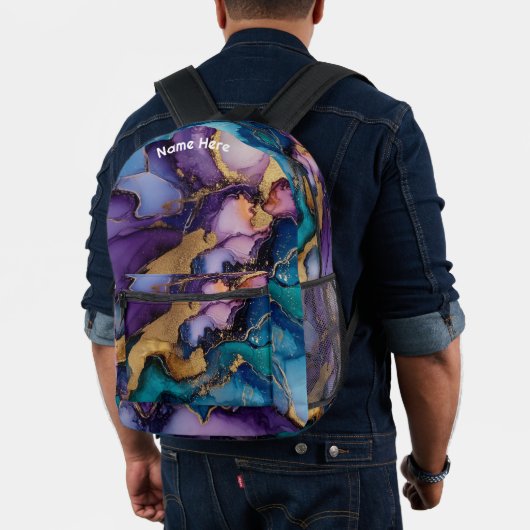 Print All Over Personalized Name Purple Agate  Bedruckter Rucksack (Insitu (Modell))