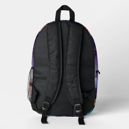 Print All Over Personalized Name Purple Agate Bedruckter Rucksack (Rückseite)