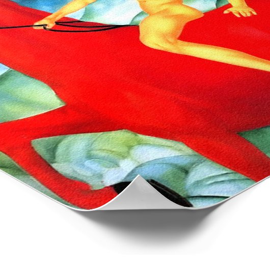 Print: Bathing the Red Horse Poster (Ecke)