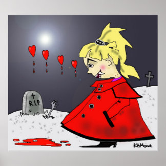 Print "Bite Size in The Graveyard" - von Kev Moore Poster