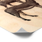 Print Bremen Town Musicians Tea Stained Paper Poster (Ecke)