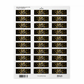 Print Chic-Adressetiketten aus Gold und Black Leop (Vorne)