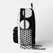 Print Cut Nähtasche Volleyball, Schwarz-weiß moder Bedruckter Rucksack (Rechts)