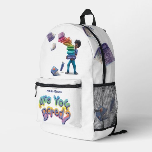 Print Cut Sew Backpack - Are You Bored? Bedruckter Rucksack (Rückseitige Ecke Rechts)