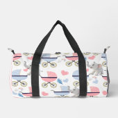 Print Cut Sew Bag Duffel Pink & Blue Elephant Duffle Bag (Vorderseite)
