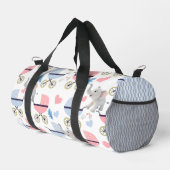 Print Cut Sew Bag Duffel Pink & Blue Elephant Duffle Bag (Rechte Ecke)