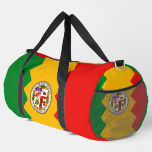 Print Cut Sew Bag mit Fahne von Los Angeles, USA Duffle Bag