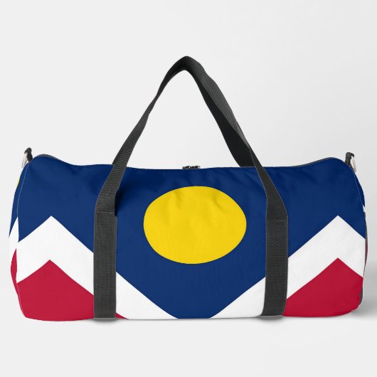 Print Cut Sew Bag mit Flagge von Denver, USA Duffle Bag (Vorderseite)
