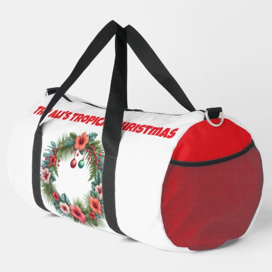 Print Cut Sew Bag-Personalised Tropical Xmas Bag Duffle Bag (Rechte Ecke)